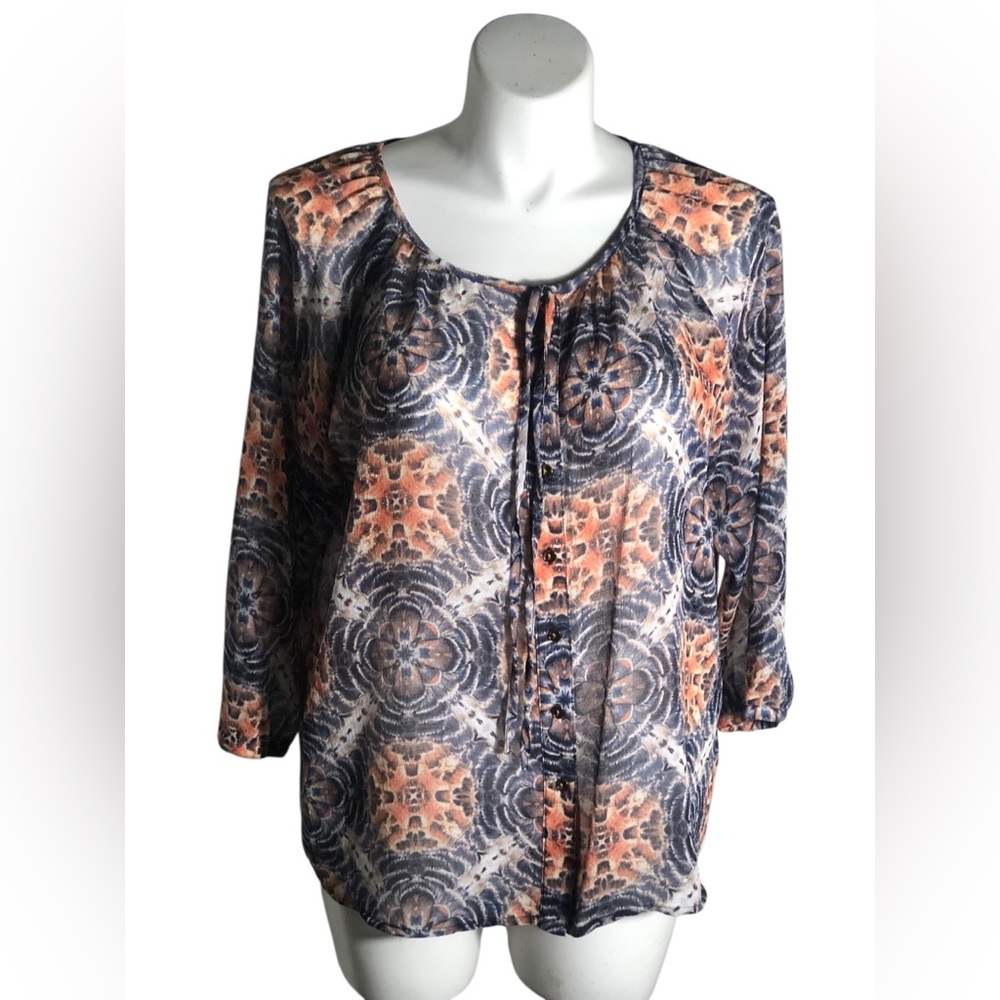 Lark Lane sheer 3/4 sleeve lightweight top Sz 18